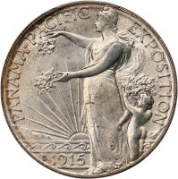 1915-S 50C Panama-Pacific (Regular Strike) Silver Commemorative