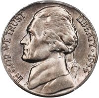 1954-S/D 5C MS65 NGC. FS-033. NGC Census: (51/32). PCGS Population