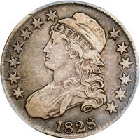 1828 50C Square 2, Small 8s, Lg. Letters (Regular Strike) Capped