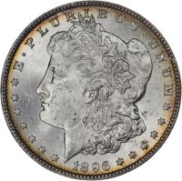 1896年モルガンダラー Morgan dollar PCGS MS62 1896 $1 (Regular Strike) Morgan Dollar - PCGS CoinFacts