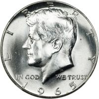1965 Kennedy Half Dollar. SMS. FS-801. Doubled Die Reverse. MS-67