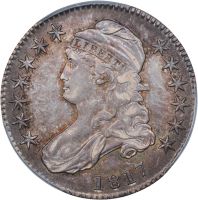 1817年 米国 50セント銀貨 キャップドバスト 音色最高 古銭 1817 50C O-103a (Regular Strike) Capped Bust Half Dollar - PCGS