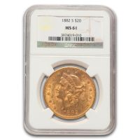 1882-S Liberty Head Double Eagle. MS-62 (PCGS). CAC., MS62 - PCGS