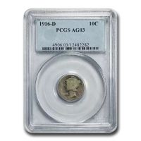 1916-D Mercury Dime. MS-65 (PCGS)., MS65 - PCGS Auction Prices
