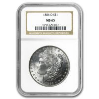 1884-O $1 Morgan Silver Dollar graded MS65 by NGC, MS65 - PCGS