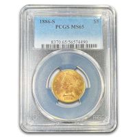 1886-S $5 (Regular Strike) Liberty Head $5 - PCGS CoinFacts