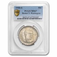 1950-S 50C Booker T. Washington (Regular Strike) Silver