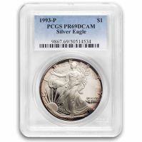 1993-P $1 Silver Eagle, DCAM (Proof) Silver Eagles - PCGS CoinFacts