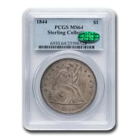 1844 $1 (Regular Strike) Liberty Seated Dollar - PCGS CoinFacts