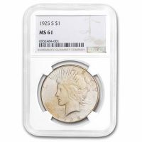 1925-S Peace Silver Dollar. MS-63 (NGC)., MS63 - PCGS Auction Prices