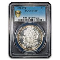 1878 8TF $1 VAM 1, Spear Point, PL (Regular Strike) Morgan Dollar