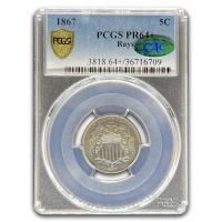 1867 5C Rays, CAM (Proof) Shield Nickel - PCGS CoinFacts