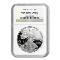 2008-W $1 Silver Eagle First Strike, DCAM (Proof) Silver Eagles