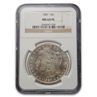 1887 Morgan Silver Dollar - PCGS MS63 - Certified & Graded, Flashy