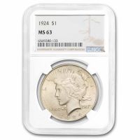 1924 Peace Dollar $1 MS 63 NGC, MS63 - PCGS Auction Prices