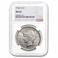 ピースダラー　PCGS MS63 1922年【週末セール】 1922 D Peace Dollar PCGS MS63, MS63 - PCGS Auction Prices