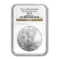 2012-(W) $1 Silver Eagle Struck at West Point First Strike