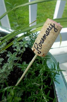 Cork herb garden marker