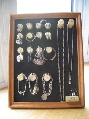 wine cork jewelry display