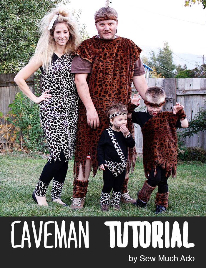 Cavemen family group costumes