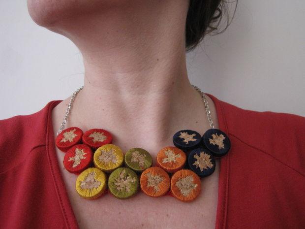 Embroidered cork jewelry