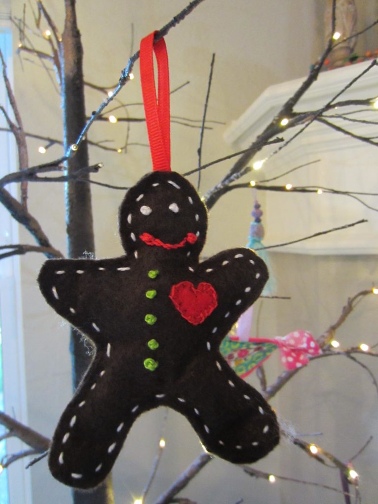 Finished gingerbread retro ornaments