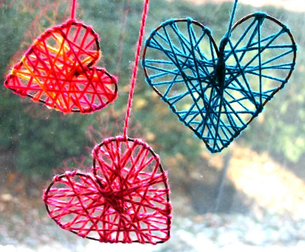 Yarn hearts from Family Chic