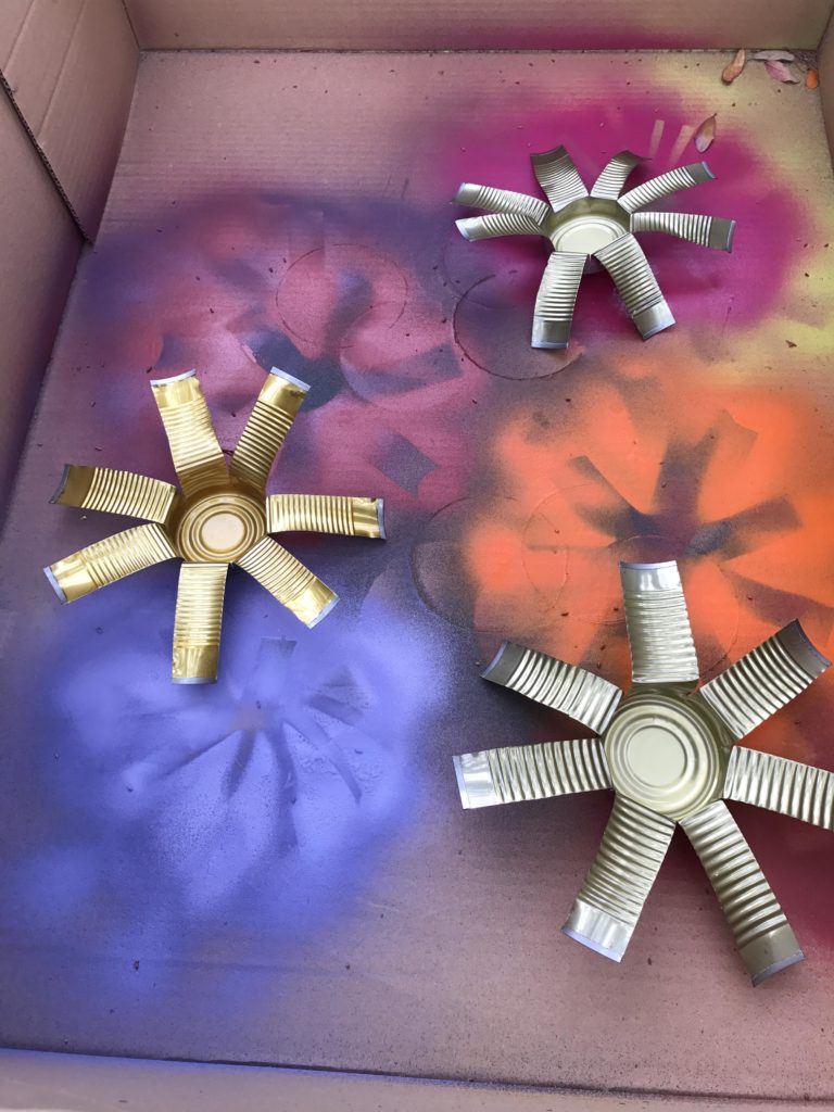 Cans cut and ready to be painted