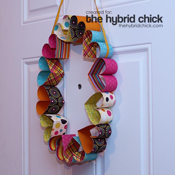 Paper heart wreath