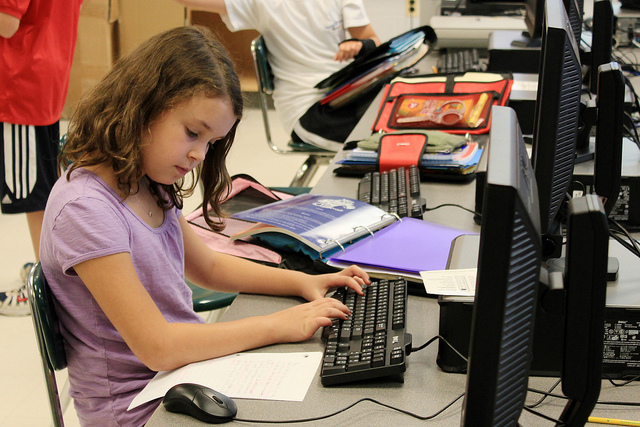 Students in universities can typically choose a track to learn about cybersecurity, but federal officials want the topic to be taught in K-12 schools as well. (Flickr/woodleywonderworks)