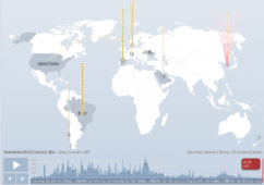 Arbor ATLAS digital attack map for July 19. Source: Arbor Networks