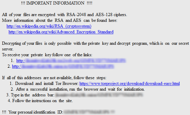 Locky ransomware prompt