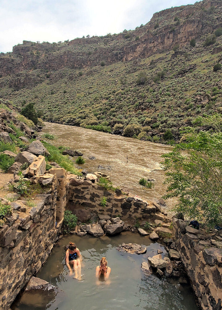 Day 8 Ojo Caliente to Taos, Rio Grande Manby hot spring