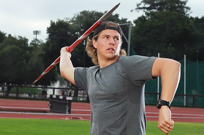First-year Jones Day associate Nicholas Howe balances work, competitive javelin, and family.