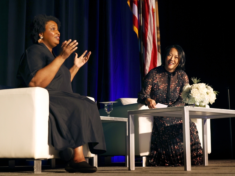 Stacey Abrams speaks at corporate counsel gala