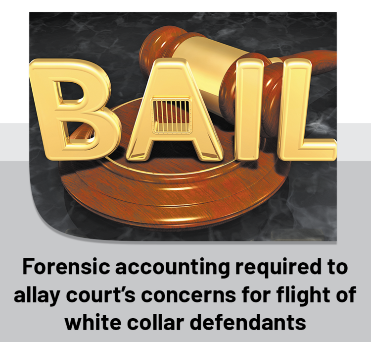 Forensic accounting required to allay court's concerns for flight of white collar defendants 