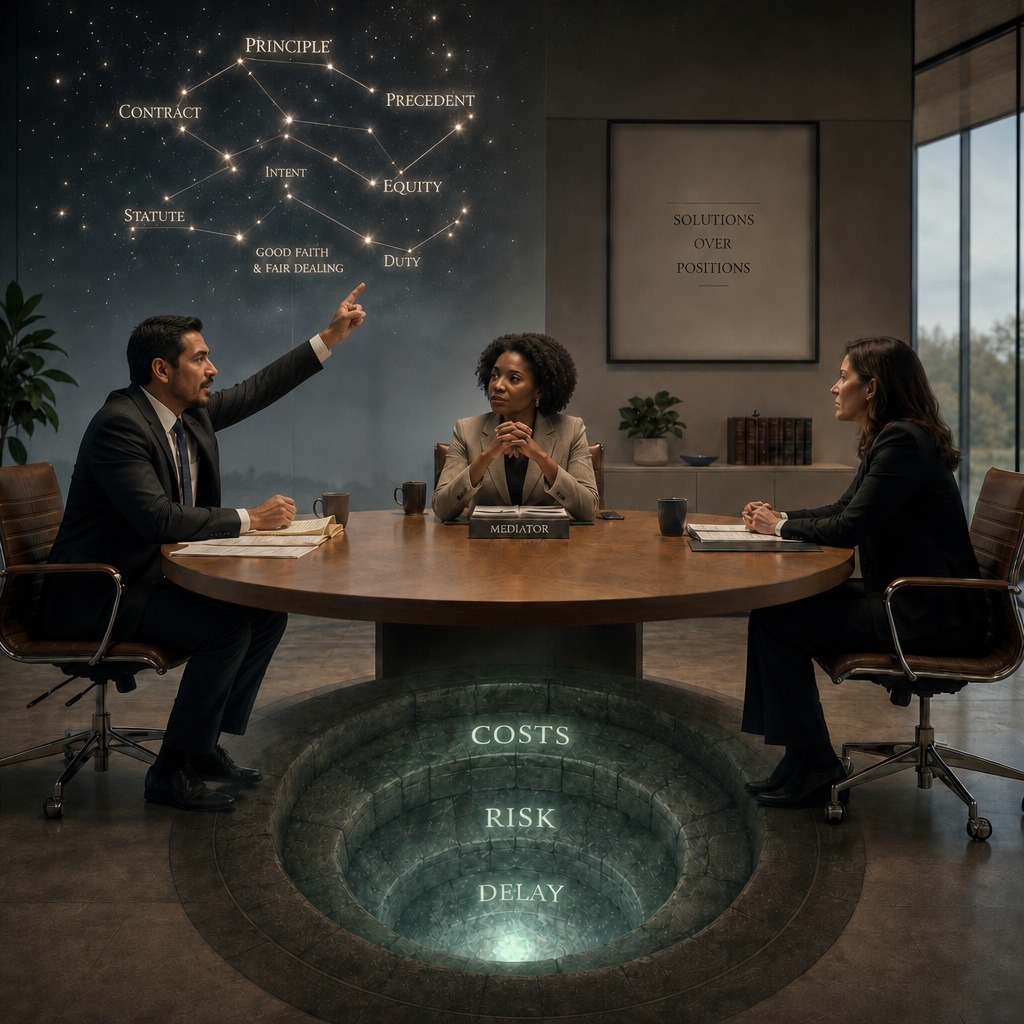 Principle, curiosity and the ground beneath a mediation