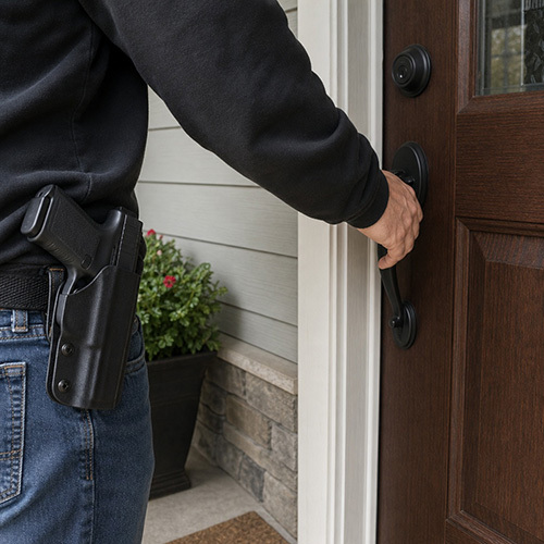 The 2nd Amendment meets the front door of private property