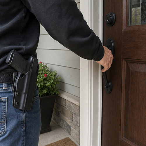 The 2nd Amendment meets the front door of private property
