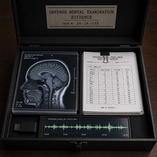 Defense mental examinations in California personal injury litigation: Raw test data and audio recording