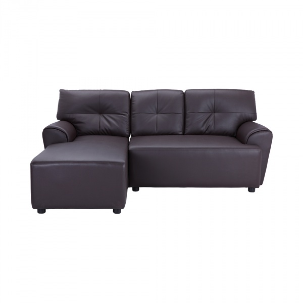 Jay Pvc L Shape Sofa Dark Brown Buy Online From Damas Express