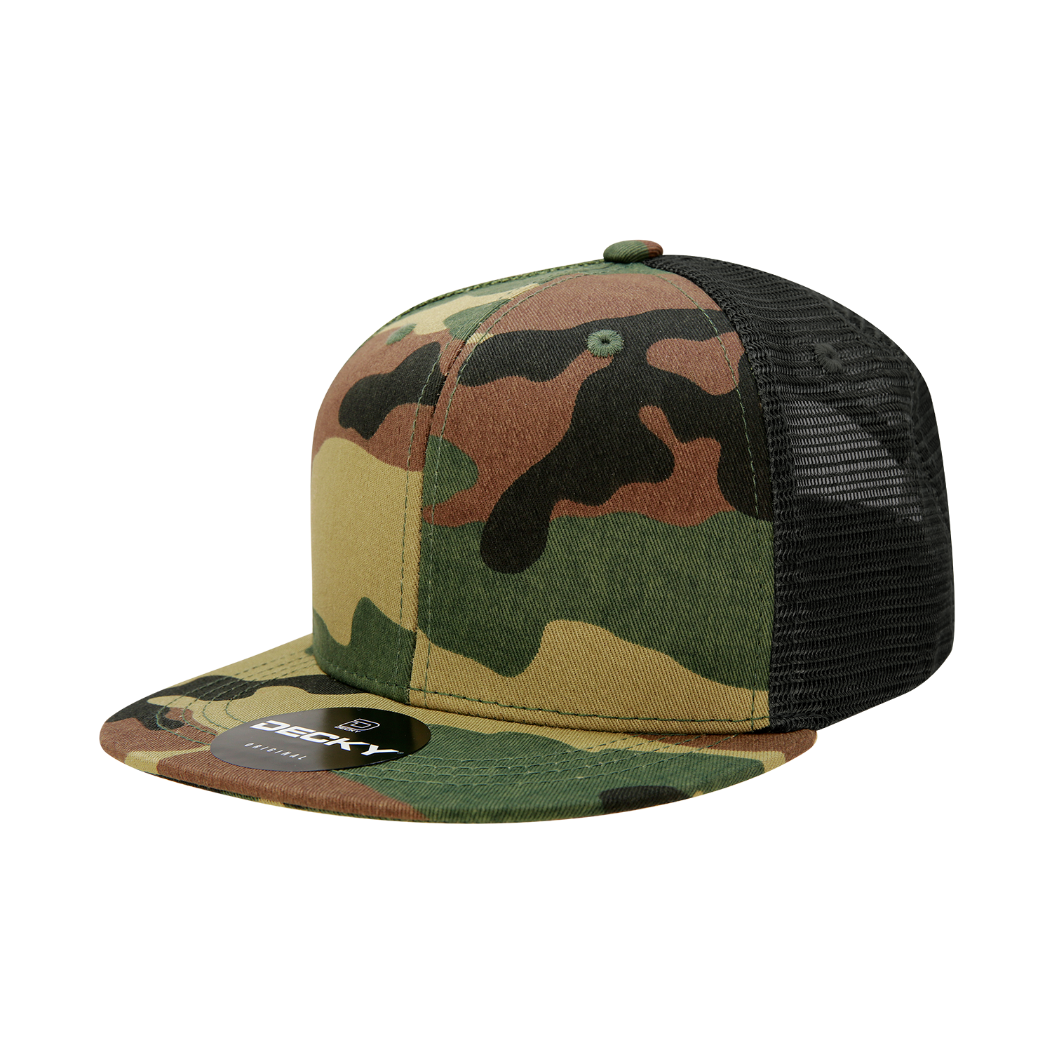 Decky 6 Panel High Profile Structured Camo Trucker - 1055