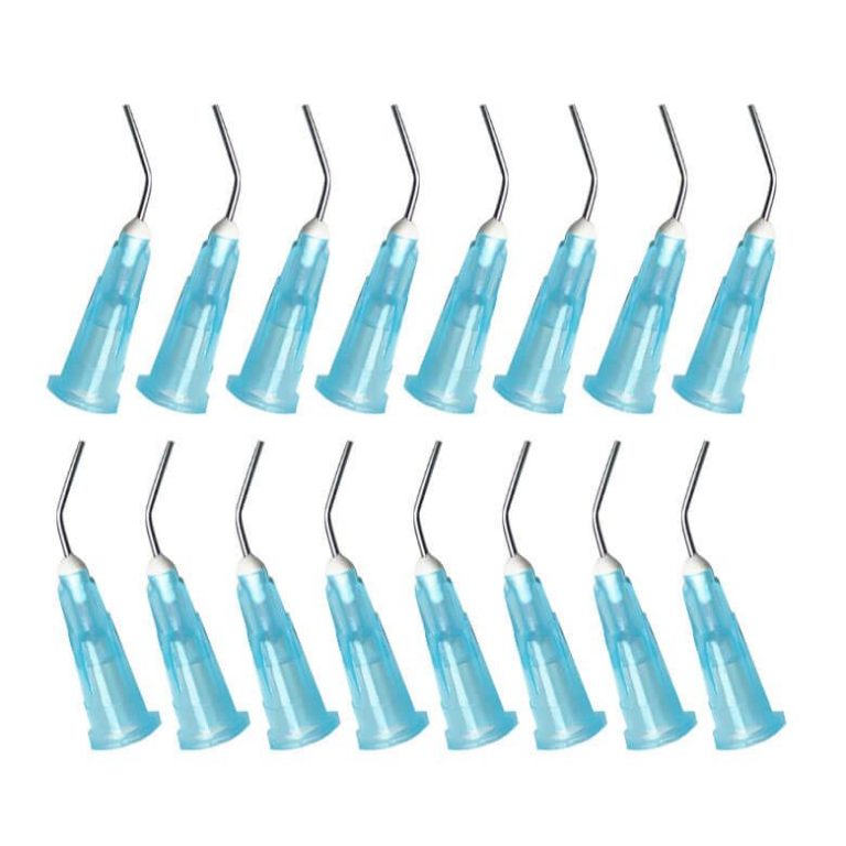 25 Gauge Pre Bent Needle Flow Tips Dispensing Irrigation Syringe 100pcs