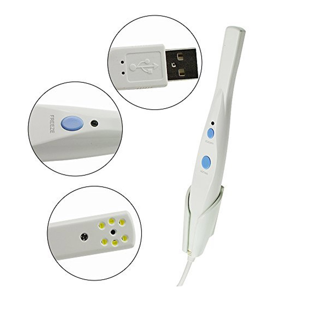 5.0 Mega Pixels USB 6LED Dental Intraoral Oral Camera with software + Pedal HK790+50PCS Sheath