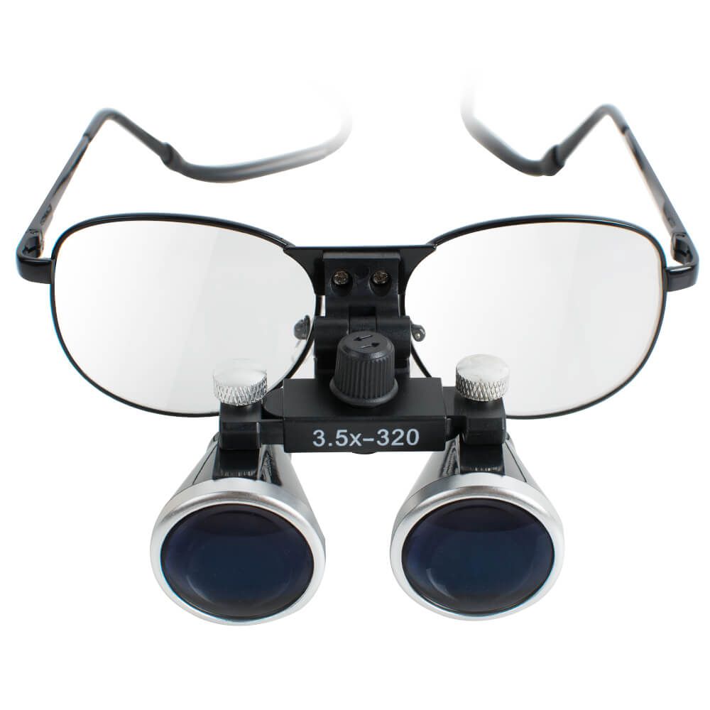 Dental Binocular Loupes Optical Glass Loupe with Metal Frame for Dentists Dental Surgical Black