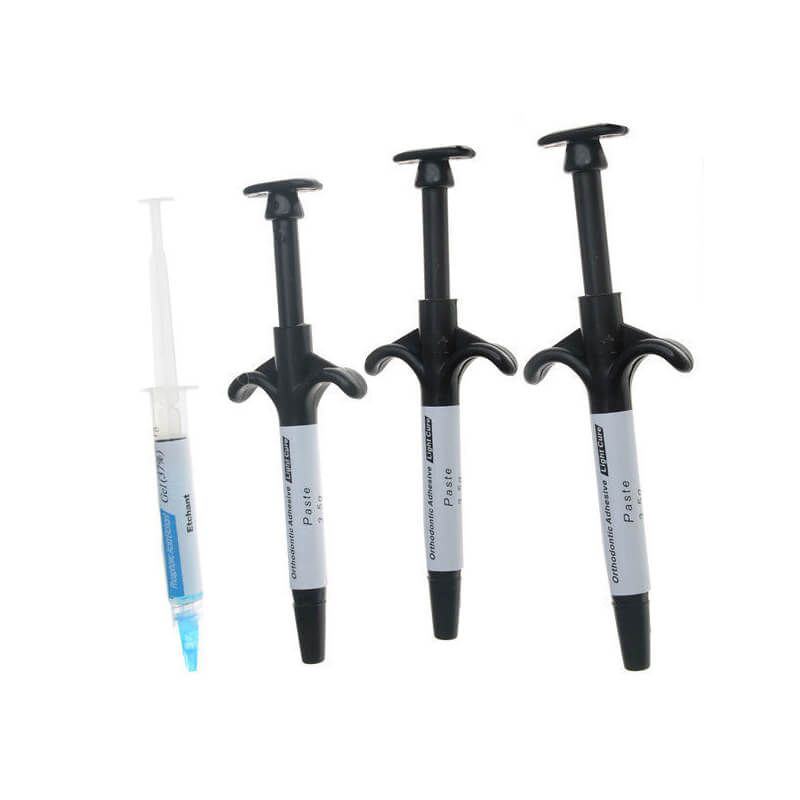 Dental Adhesive paste Syringes Orthodontic bonding System Metal Bracket