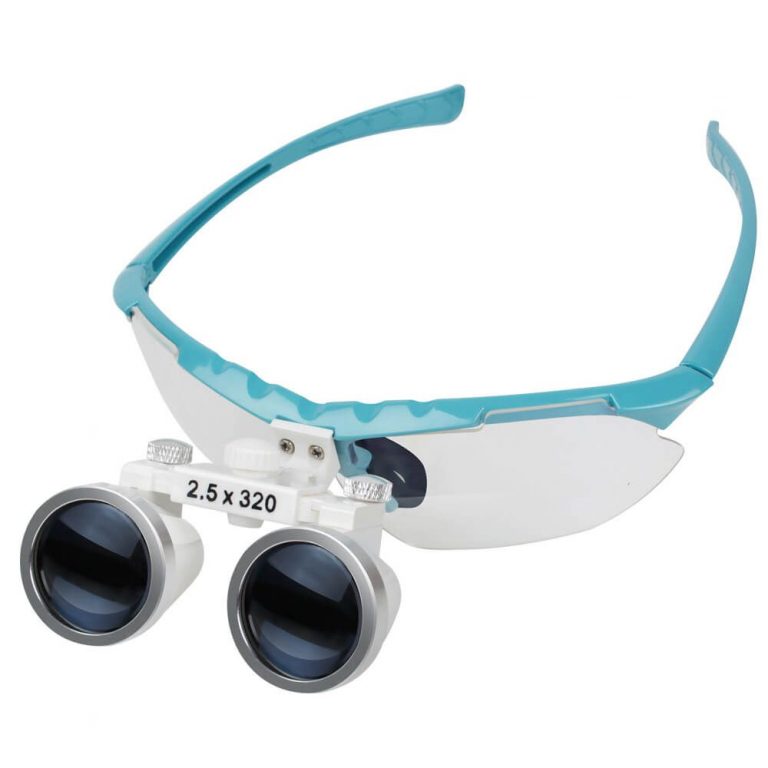 Dental Surgical Medical Binocular Loupes Optical Glass Loupe Blue Frame