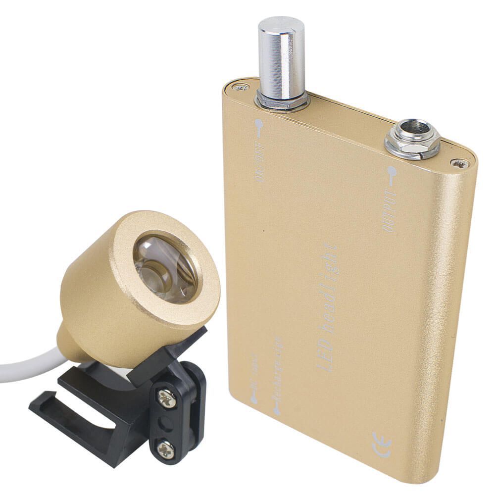 Dental Surgical Medical Binocular Loupe Portable Rose Glod LED Head