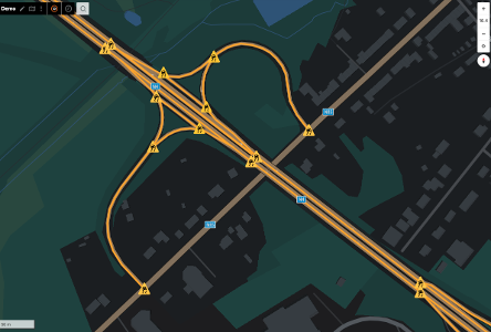 Slippery road events on route