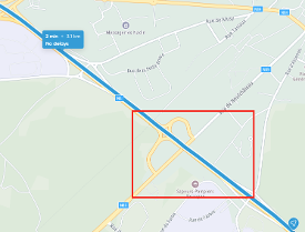 Route area of interest in Belgium